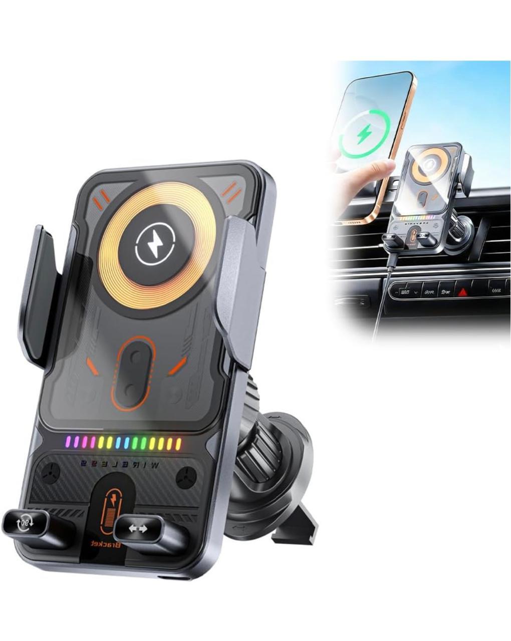 شاحن سيارة ذكي 15W بقفل تلقائي ودوران 360