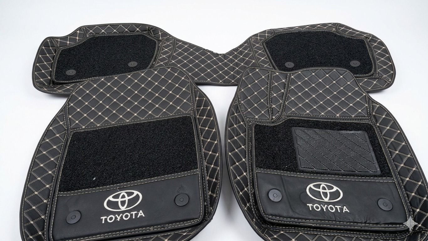طقم فرش تويوتا  بتصميم دايموند بلون أسود ملكي
