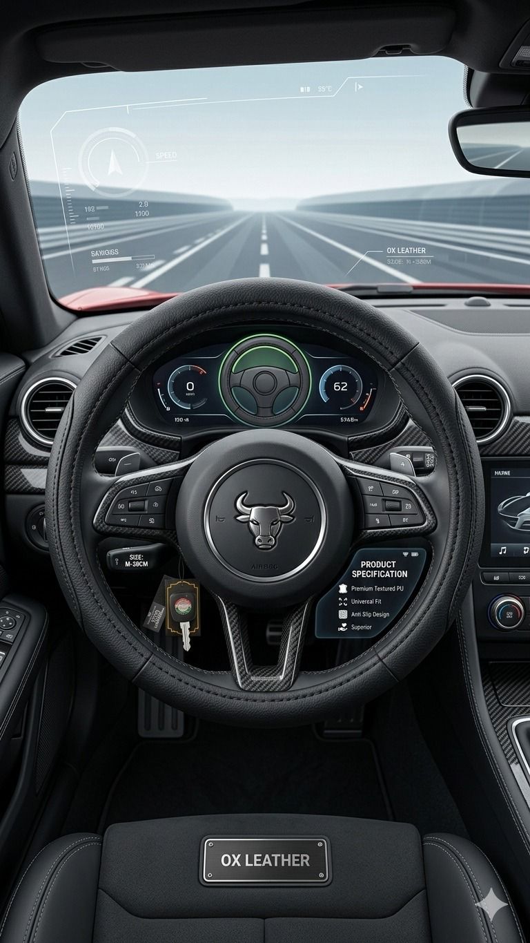 غطاء مقود من الجلد الطبيعي