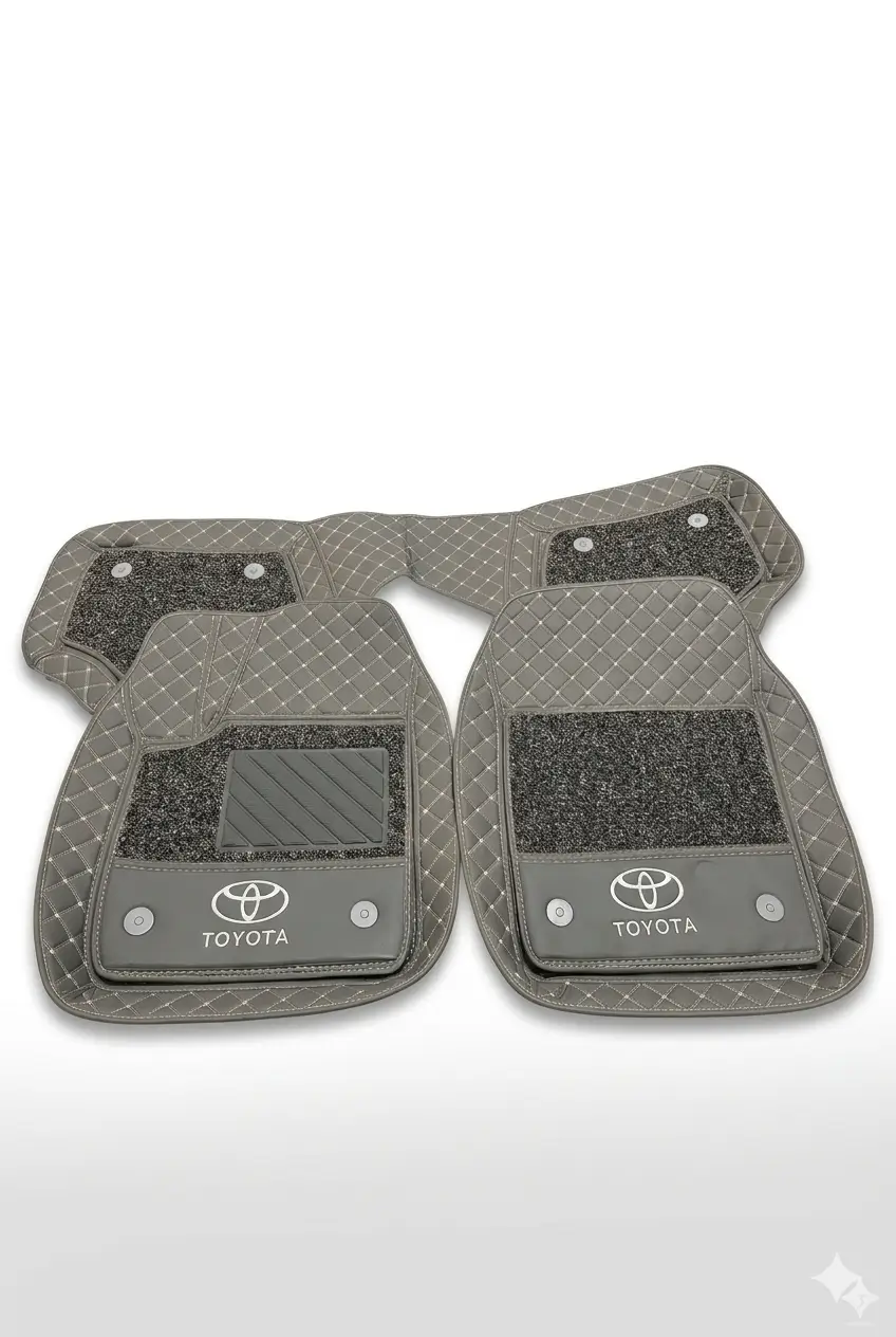 طقم فرش تويوتا بلون رمادي داكن